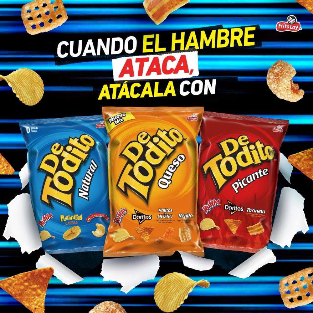 Detodito Colombiano BBQ (12 pack) Each pack comes with Pork Crackling, crispiest potato chips & plantain chips with BBQ flavor snacks for Snack lovers Colombian snack mecato colombiano Colombian food