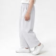 thumbnail image 7 of Atogsazn Toddler Boys Wide Leg Athletic Pants Kids Casual Loose Fit Elastic Waist Sweatpant with Pocket Trouser Beige 3-4 Years Fashion, 7 of 7