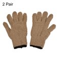 thumbnail image 3 of Uxcell Dusting Cleaning Gloves Microfiber Mittens, Brown 2 Pairs, 3 of 5