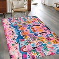 thumbnail image 2 of 4'x6' Area Rugs, Colorful Abstract Indoor Outdoor Area Rug for Living Room Bedroom, Modern Artwork Oil Painted Washable Bathroom Rugs Kitchen Floor Carpet Mats Home Decor Aesthetic, 2 of 8