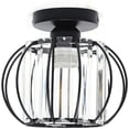 thumbnail image 6 of FETCOI Modern Crystal Ceiling Light Black Flush Mount Chandelier  Fixture Reservation Bedroom Living Room, 6 of 7
