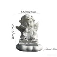 thumbnail image 3 of Resin Cherub Angel Figurines Set 4 Cute Praying Reading Cupid Statue Shelf Kitchen Desk Tabletop Home Decor Memorial Gift, 3 of 7