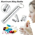 1PCS Mini Bottle Keychain Aluminum Container Travel Medicine Holder