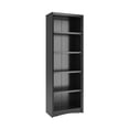 thumbnail image 3 of CorLiving Quadra Engineered Wood 5-Tier Shelf Standard Adult Bookcase with 4 Adjustable Shelves, Black, 3 of 7