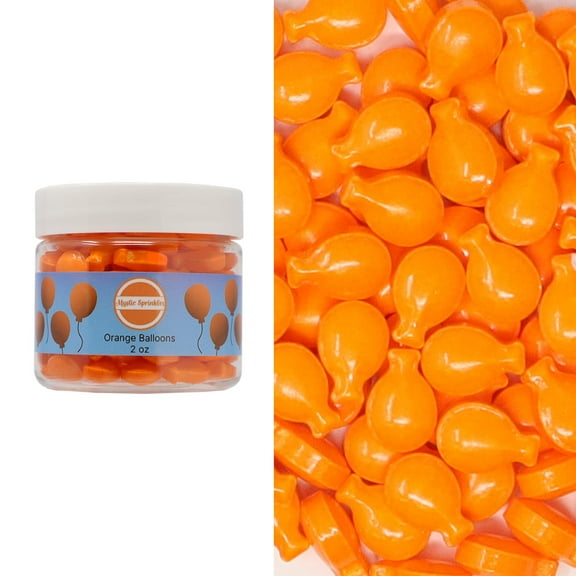 Mystic Sprinkles Candy Shapes Orange Balloons 2oz