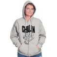 thumbnail image 4 of Sloth Chillin Animal Lovers Funny Zip Up Hoodie Men's Women's Brisco Brands S, 4 of 6