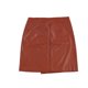 thumbnail image 2 of bar III Minifalda cruzada de piel sintética para mujer, marrón, grande, 2 of 2