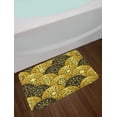thumbnail image 2 of Mandala Bath Mat, Overlapping Round Shapes Scale Retro Revival Fashion with Arabic Art Elements, Non-Slip Plush Mat Bathroom Kitchen Laundry Room Decor, 29.5 X 17.5 Inches, Yellow and Black, Ambesonne, 2 of 2