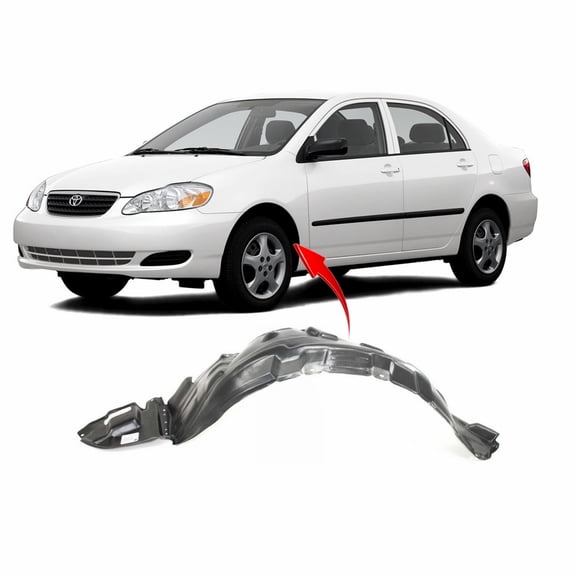 DCP Front Left Driver Side Fender Liner For 2003-2008 Toyota Corolla TO1248119
