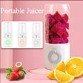 thumbnail image 3 of Dsseng Mini Juicer Machine  Electric Portable Blender Bottle for Kitchen Travel  Summer Supplies Personal Blender for Smoothies & Juice  600ml  USB Rechargeable  7.8”x2.7”x2.7”  1PC  Gree, 3 of 7