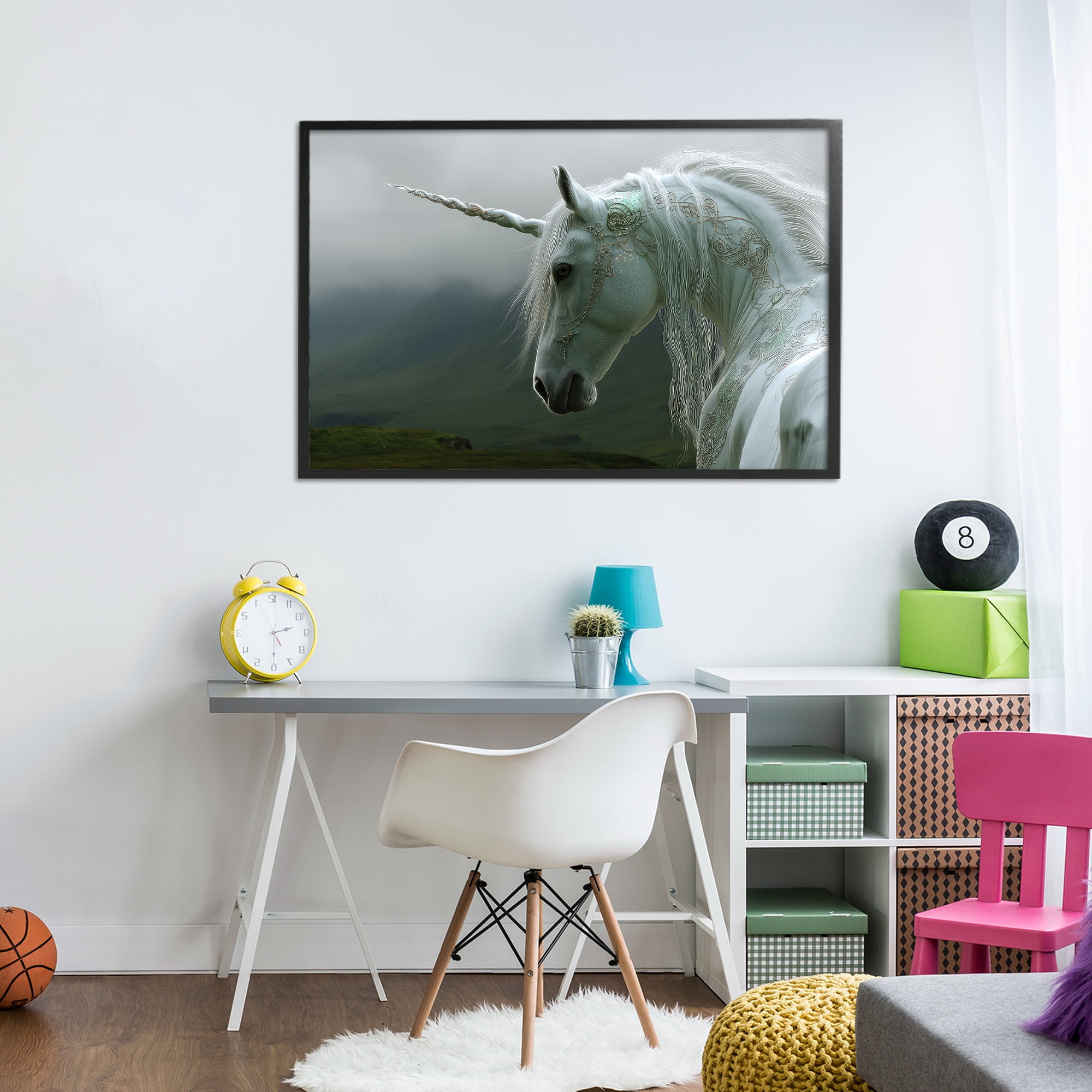 Stupell Industries Dreamy Celtic Unicorn Black Framed Giclee Art, design by The Wands Want