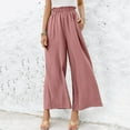 thumbnail image 2 of EDFBUYKRS Female Women Pants Casual Pants for Women Petite Women Wide Leg Pants High Waisted Palazzo Pants Work Long Trousers with Pockets S, 2 of 5