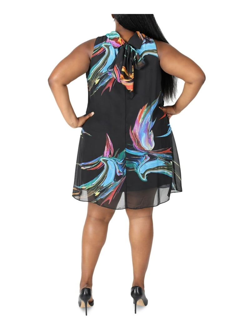 SIGNATURE BY ROBBIE BEE Womens Black Zippered Metallic Lined