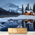 thumbnail image 3 of wall26 - Winter Landscape with Cabin Hut at Night - Removable Wall Mural | Self-Adhesive Large Wallpaper - 100x144 inches, 3 of 6
