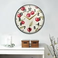 thumbnail image 2 of Yayeee Wall Clock Battery Operated 9.5" Silent Quartz Non-Ticking for Living Room Decor, Red Cherry, 2 of 8