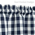 thumbnail image 3 of Kitchen Curtain Valance, Farmhouse Buffalo Check Valance Curtains for Windows, Cotton Blend Plaid Gingham Curtain Valance for Bathroom Rod Pocket Cafe Curtains, 54" Wx 15" L, Navy/White,One Panel, 3 of 7