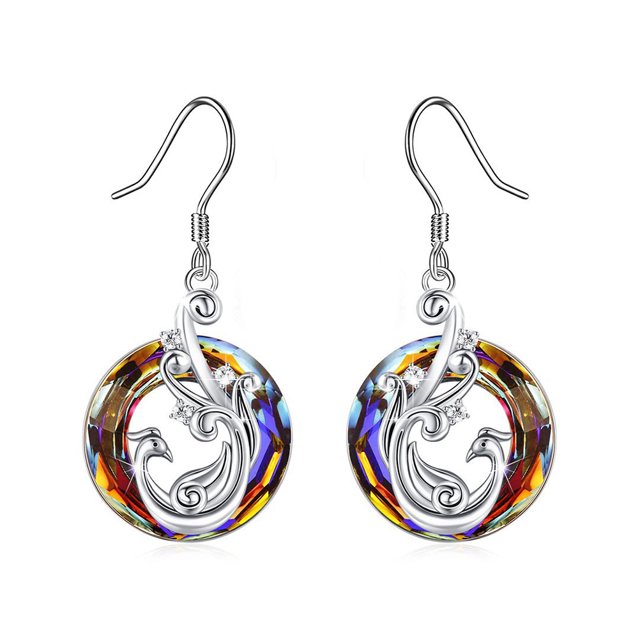 Joyería de cristal colorida, collar de Fénix, anillos colgantes para mujeres y niñas, regalos de joyería