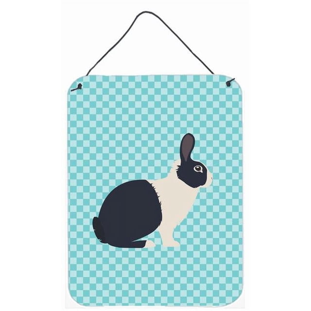Carolines Treasures BB8132DS1216 Dutch Rabbit Blue Check Wall or Door Hanging Prints