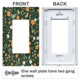 thumbnail image 3 of Yayeee Rocker Switch Wall Plate 2-Gang 4.7"x4.6" Home Decorative Outlet Cover, Orange Flowers, 3 of 6