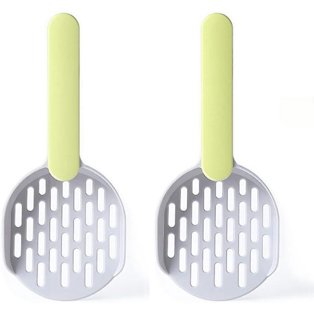 Recogedor de arena para gatos (verde) de 2 piezas - Herramienta de limpieza de plástico ABS de alta calidad - Durable y fácil de limpiar Rojo Verde Cocina, Decoración y Otros