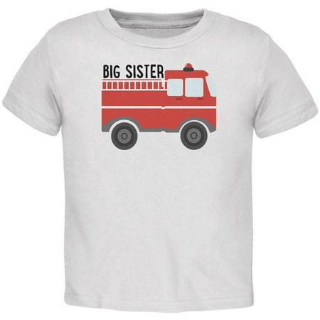 

Big Sister Fire Truck Toddler T Shirt White 2T