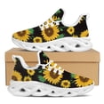 thumbnail image 1 of Zapatos vulcanizados con estampado de girasoles para mujer, zapatillas cómodas y transpirables, planos informales con cordones para mujer, 1 of 6
