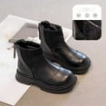 thumbnail image 2 of Girls Boots,Stylish Ankle Footwear for Children Autumn Winter Comfortable Casual Booties for Kids,Toddler Boots,Z05 Black,4-4.5 Years, 2 of 7