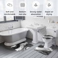 thumbnail image 5 of Black Grey Ombre Bath Mat 3 Piece Bathroom Rug Set, Moire Modern Aesthetics Geometric Abstract Non Slip Bath Rug Contour Mat and Toilet Lid Cover, Absorbent Shower Mats Soft Bath Rugs and Mats Sets, 5 of 8