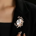 thumbnail image 3 of Lifetechs Women Brooch Pin Shiny Rhinestone Inlay Faux Pearl Brooch Elegant Alloy Badge Handbag Sweater Suit Shawl Decoration Clothing Accessories Party Wedding Jewelry Gift, 3 of 7