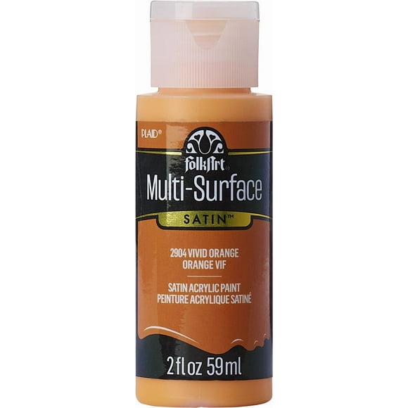 FolkArt Peinture Acrylique Satin Multi-Surface, 2 fl. oz., Orange Vif