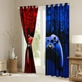 thumbnail image 4 of Feelyou Futuristic Gamepad Boys Black Out Curtains, Fashion Red Blue Honeycomb Curtains Pack of 2 (42x63 Each), Modern Video Game Bedroom Curtains, Living Room Curtains Decor, 4 of 7