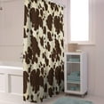 thumbnail image 5 of Luxury Fabric Shower Curtain, Brown Cowhide Cow Skin Look Cow Print 72x72inch, 5 of 6