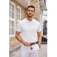 thumbnail image 4 of COOFANDY Mens Knit Polo Shirts Casual Short Sleeve Classic Polo Top Shirts Button Down Business Shirts, 4 of 10