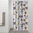 thumbnail image 2 of White Baseball Fun Club Pattern Shower Curtain 36"x72" ,Bathroom Decorative Shower Curtains Set with 12 Hooks,Modern Waterproof Washable Shower Curtain, 2 of 6