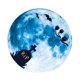 thumbnail image 2 of Inteprter Pegatina de pared decoración de Halloween Luna ventana calcomanía luminosa 3D papel tapiz autoadhesivo para decoración de fiesta en casa Kits de decoración para fiestas ROTURA Inteprter HA007412-02, 2 of 6