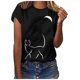 thumbnail image 2 of Gibobby Camiseta de manga corta para mujer Tops Camisa Estampado Blusa estampado T Manga corta Mujer Moda Casual Mujer Blusa(Negro,CH), 2 of 3