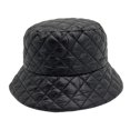 thumbnail image 2 of Sombrero de pescador de invierno sólido informal para la cabeza suave cómodo relleno acolchado elegante Negro, 2 of 9