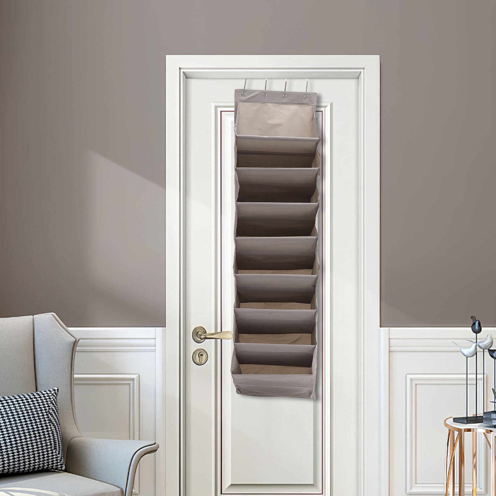 ULTNICE Wall Mountable Hanging Shoe Storage Organiser Grey 1Pcs