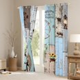 thumbnail image 3 of Feelyou Rustic Cabin Teens Blackout Curtains Set of 2 (52x84 Each), Blue Green Wooden Plank Window Curtains, Southwestern Style Curtains and Drapes, Black Out Curtains Decor, 3 of 6