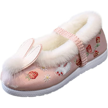 

QWZNDZGR Baby Boys Girls Warm Slippers Non Skid Rubber Sole Soft Non Skid Sole Slip On House Indoor Shoe Indoor Home Shoes