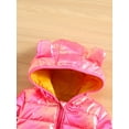thumbnail image 4 of Qiylii Toddler Baby Winter Bear Ear Hood Coat, Solid Color Shine Long Sleeve Zipper Closure Down Cotton Jacket for Boys Girls,6M-5Years, 4 of 9