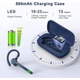 thumbnail image 2 of Bluetooth Headset, Wireless Bluetooth Earpiece with 500mAh Charging Case 72Hrs Talking Time, Built-in Mic for iOS Android Cell Phones, Wireless Headset V5.4 Hand-Free Headphones for Trucker/Office, 2 of 9