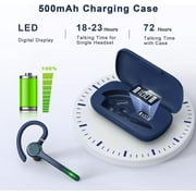 Bluetooth Headset, Wireless Bluetooth Earpiece with 500mAh Charging Case 72Hrs Talking Time, Built-in Mic for iOS Android Cell Phones, Wireless Headset V5.4 Hand-Free Headphones for Trucker/Office