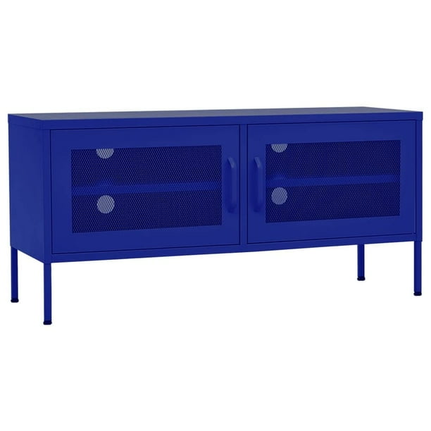 Mueble para TV VidaXL, estilo industrial, construcción de acero azul marino
