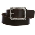 thumbnail image 1 of 1 3/4" Snap on Cowboy Curved Bone Vintage Cowhide Thick Leather Casual Jean Belt, 1 of 3