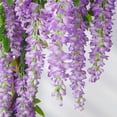 thumbnail image 5 of 3 Strands 37.8'' Silk RoseViolet Wisteria Artificial Flowers, Fake Wisteria Floral Hanging Plant Garland, for Home Decor, Party, Floor Vase, Balcony, Wedding Arrangement Decoration, 5 of 6