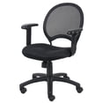 thumbnail image 4 of Boss Office Products Chaise de Bureau de Travail à Accoudoirs Réglables en Tissu avec Dossier en Maille, Noire, 4 of 7