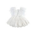 thumbnail image 3 of Douhoow 0-24M Baby Girl Princess Romper Ruffles Sleeveless Feather Tassel Backless Jumpsuit, 3 of 9