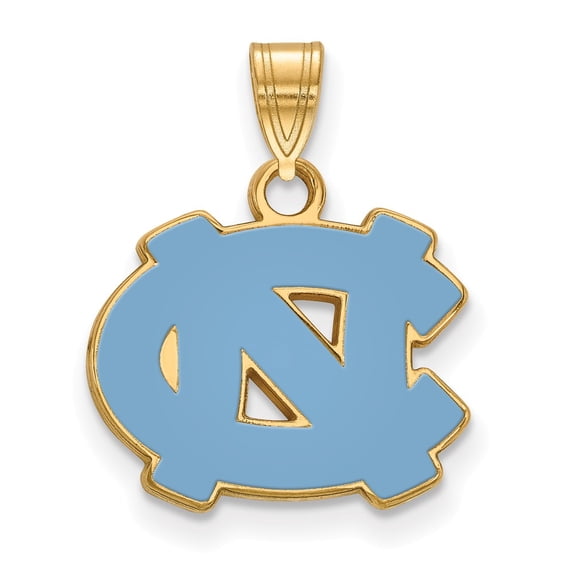 925 Sterling Silver With GP LogoArt University of North Carolina Sm Enamel Pendant; for Adults and Teens; for Women and Men