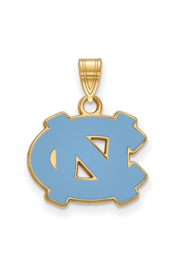 925 Sterling Silver With GP LogoArt University of North Carolina Sm Enamel Pendant; for Adults and Teens; for Women and Men